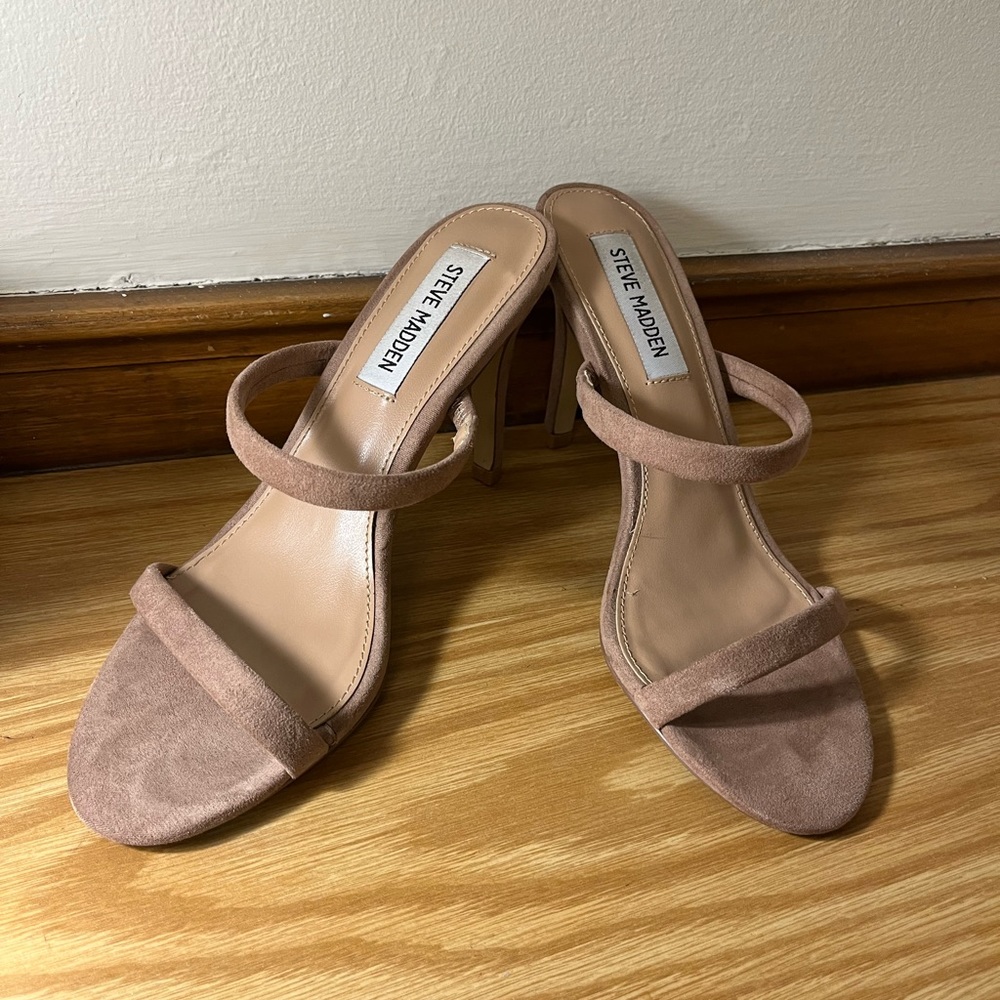 Steve Madden Nude Slide-On Heeled Sandals